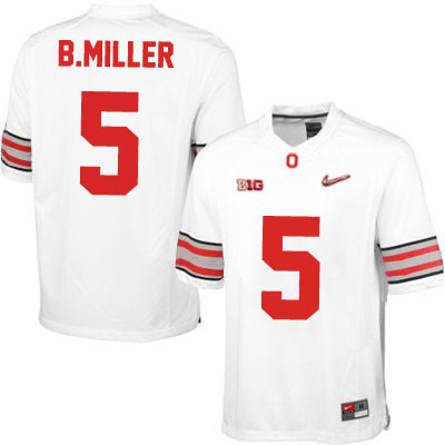 Ohio State Buckeyes Men's Braxton Miller #5 White Authentic Nike Playoffs College NCAA Stitched Football Jersey OD19G01MV